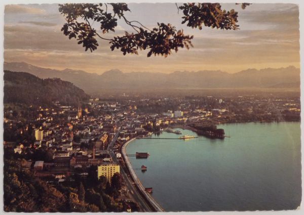 AUSTRIA / OSTERREICH - Evening Falling Over Bregenz At Bodensee - Old Poscard Ca. 1960's - Bregenz