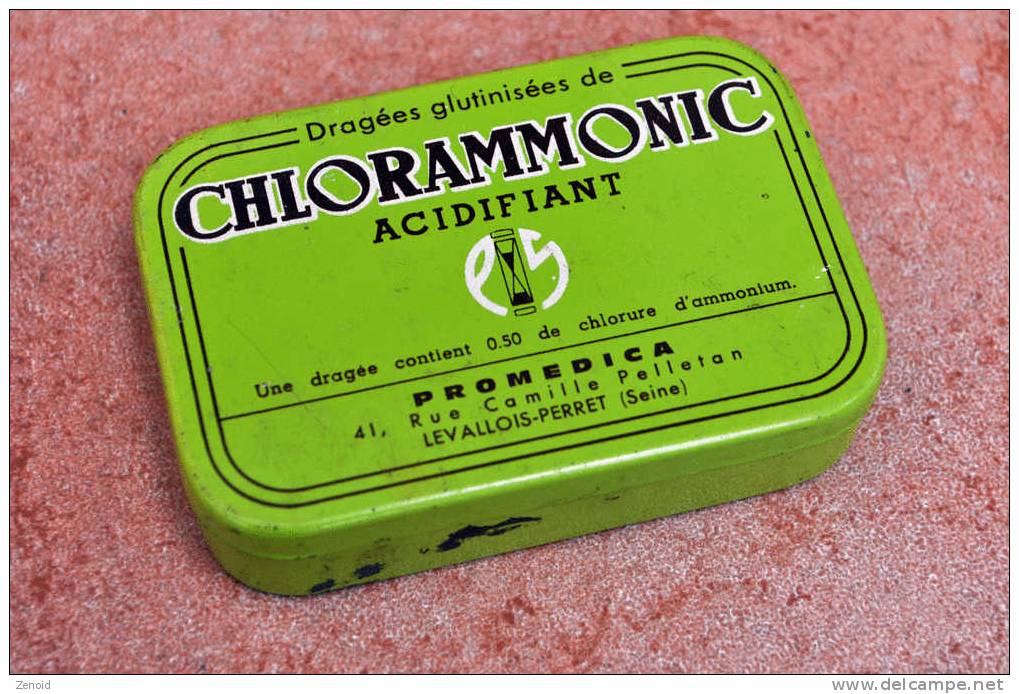 Boite Ancienne "Chlorammonic - Acidifiant - Dragées Glutinisées - Promedica" - Scatole