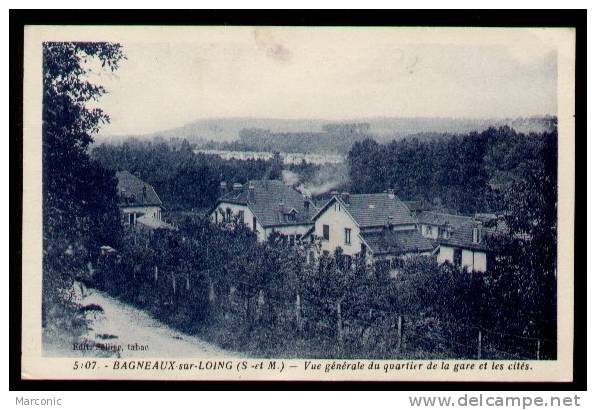 77 - BAGNEAUX Sur LOING -  Vue Générale Quartier Gare Et Cités - Edit. Sellier , Imp.Delboy -  N°5107 - 1939 - Bagneaux Sur Loing