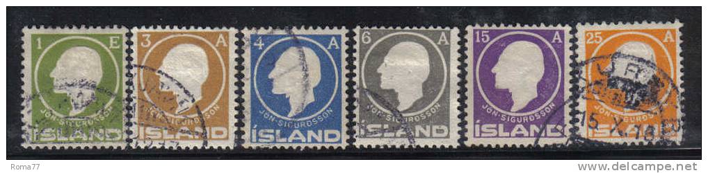 SS2793 - ISLANDA 1911,  Serie Unificato N. 62/67 . Usata - Usados