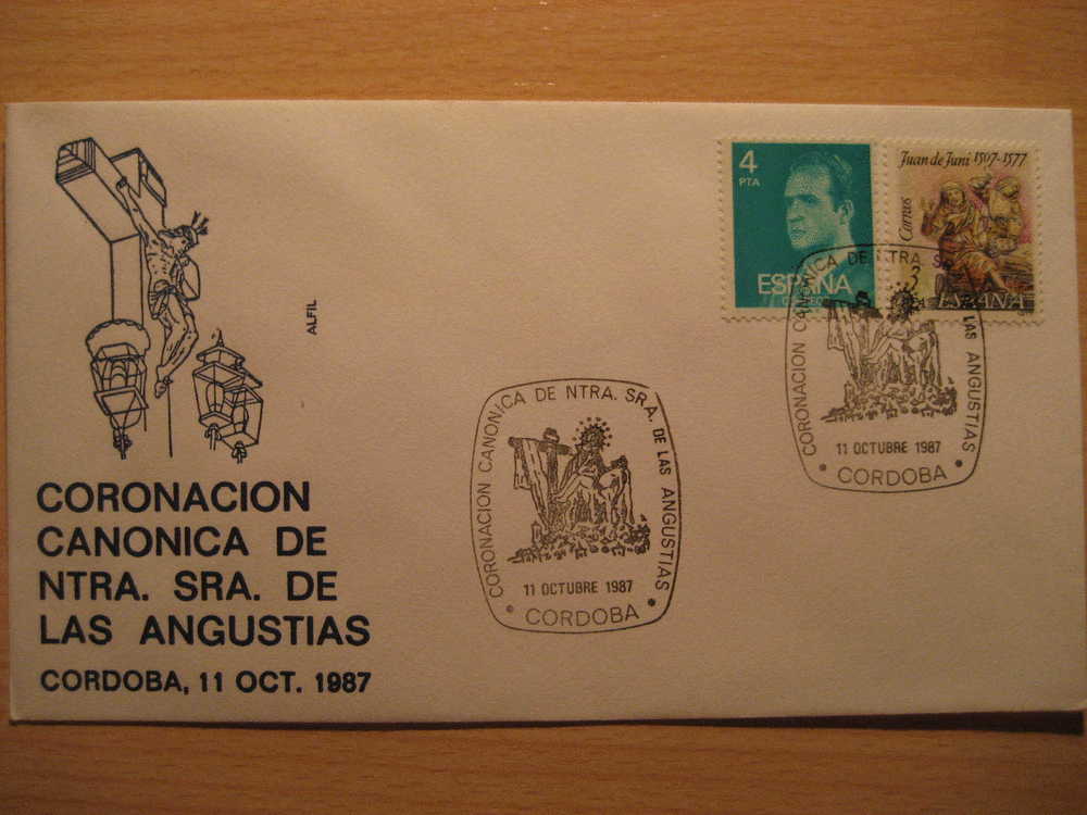 CORDOBA 1987coronacion Canonica De Ntra Sra Angustias Virgen Cruz Virgin Religion Matasellos Especial Sobre Cover Lettre - Storia Postale
