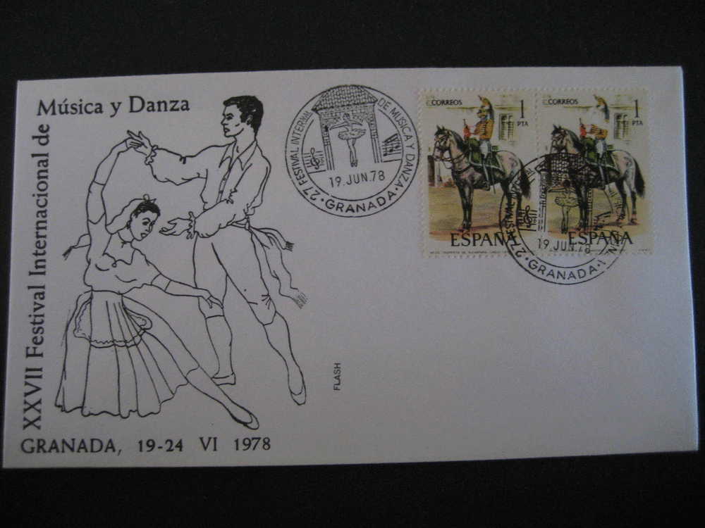 GRANADA 1978 XXVII Festival Int Musica Y Danza Music Dance Flamenco  Matasellos Especial Sobre Cover Lettre - Briefe U. Dokumente