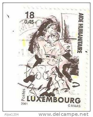 TIMBRE LUXEMBOURG "AIDE HUMANITAIRE" 2001 OBLITERE - Usati