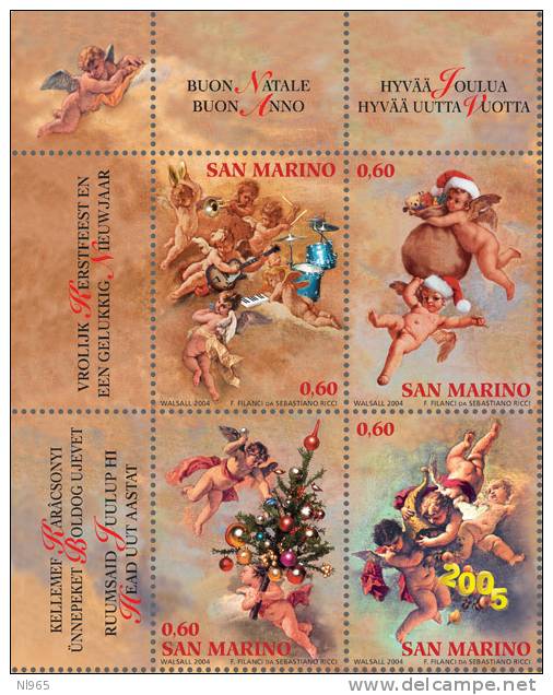 REPUBBLICA DI SAN MARINO - ANNO 2004 - NATALE  ** MNH - Unused Stamps