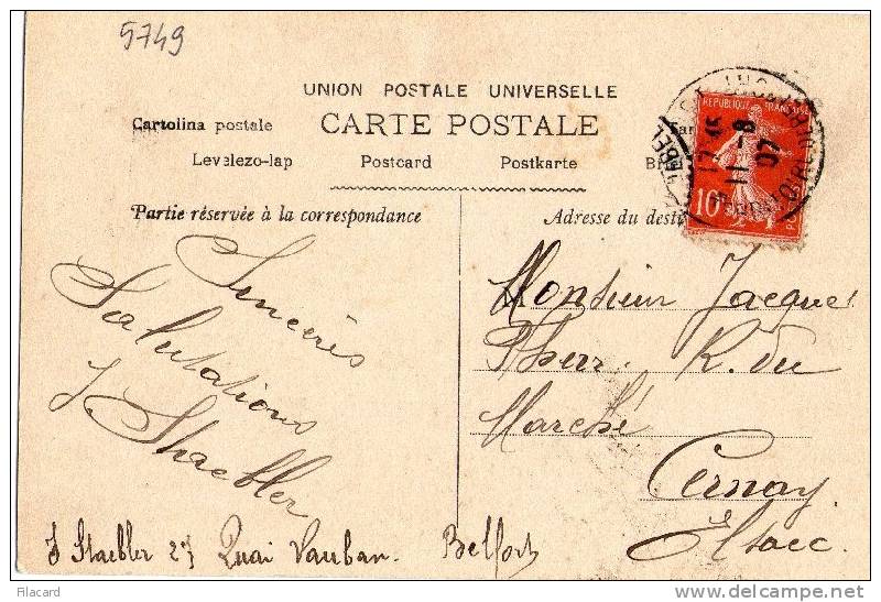 5749    Francia    Belfort  La Place  D"Armes  Et Le  Chateau   VG  1907 - Franche-Comté