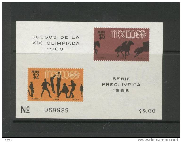 Mexique Yvert Bloc 14 ** Neuf Sans Charnière MNH Polo Volley - Zomer 1968: Mexico-City