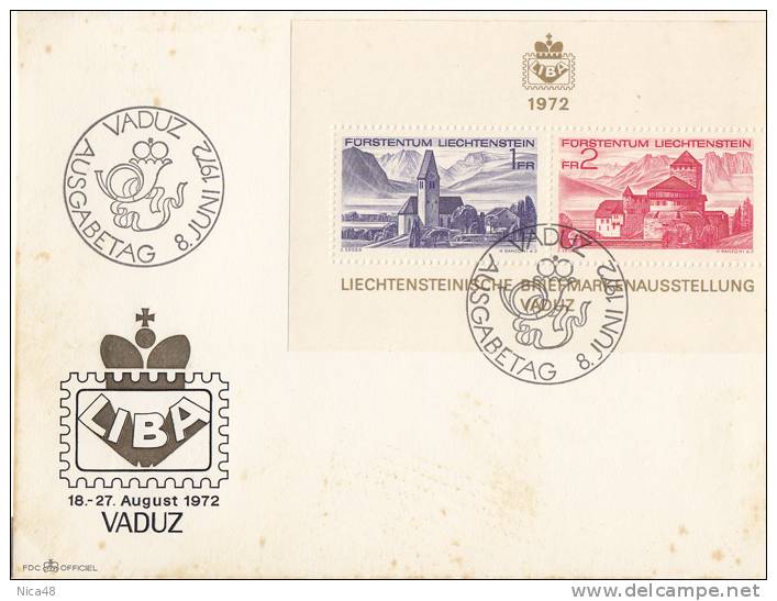 Foglietto Esposizione Filatelica LIBA - YT N° 508-5090 Dell' 08 / 06 / 1972 - FDC