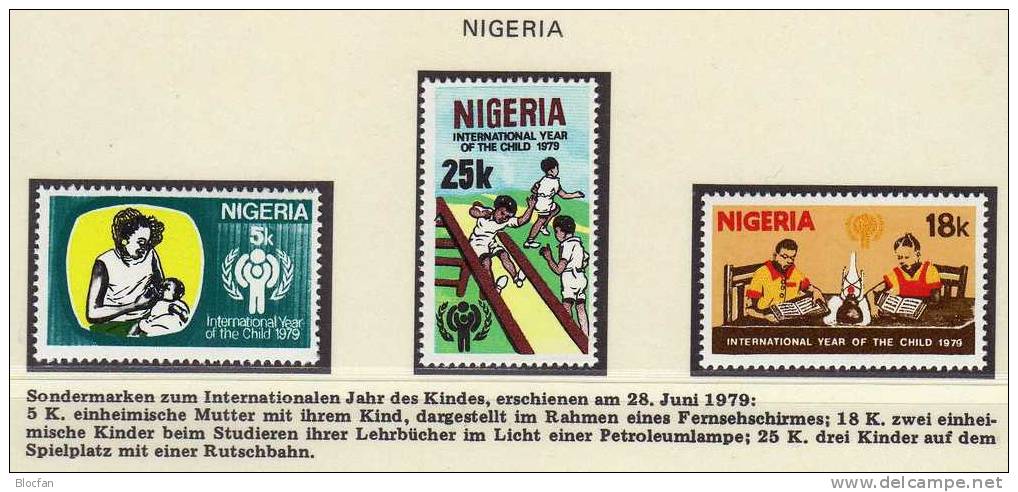 Jahr Des Kindes Lernend, Spielend Nigeria 359/1, Luxemburg 996, Wallis 337/8 ** 8€ - Nigeria (1961-...)