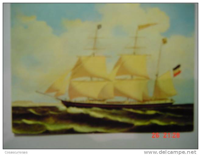 2940 SHIP  BARCO BARK FRIEDRICH LUDWIG GERMANY  POSTCARD YEARS  1960  OTHERS IN MY STORE - Péniches