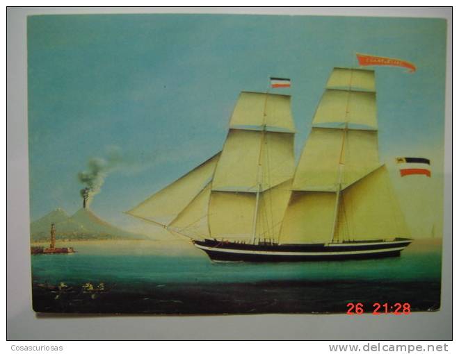 2942 SHIP  BARCO BARK  FRANZ UND ELISE GERMANY  POSTCARD YEARS  1960  OTHERS IN MY STORE - Hausboote