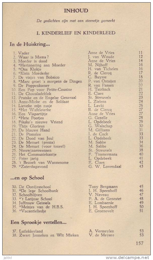 Langs Zonnige Dreven, Bloemlezing Voor Waalse Scholen Door C. De Baere En A. Van Hoof, 13de Uitgave, De Sikkel, 1949 - Scolaire