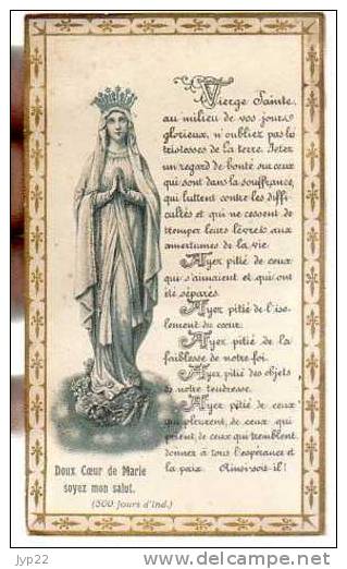 Image Pieuse Doux Coeur De Marie Soyez Mon Salut - 300 Jours Indulgence Plénière Accordée Par Le Pape PIE X - Images Religieuses