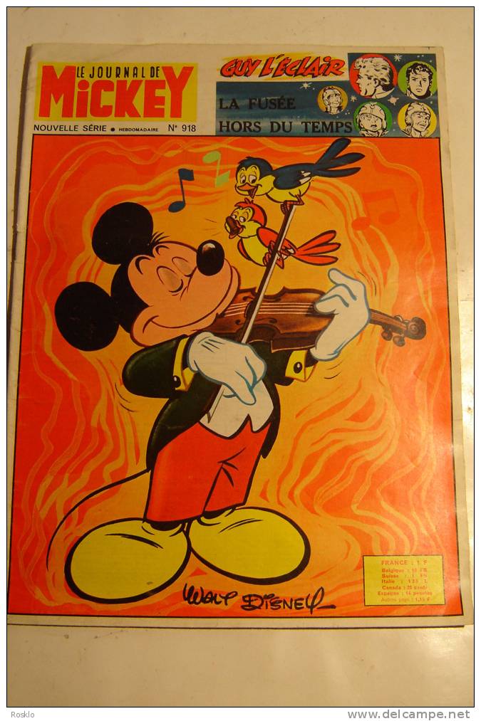 BD / JOURNAL DE MICKEY N°918 DE 1969 / 32 PAGES  /  TRES BEL ETAT - Journal De Mickey