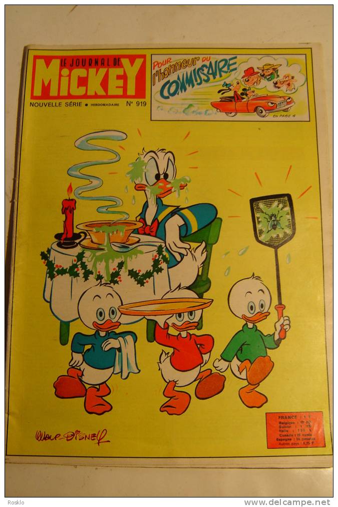 BD / JOURNAL DE MICKEY N°919 DE 1970 / 32 PAGES  /  TRES BEL ETAT - Journal De Mickey