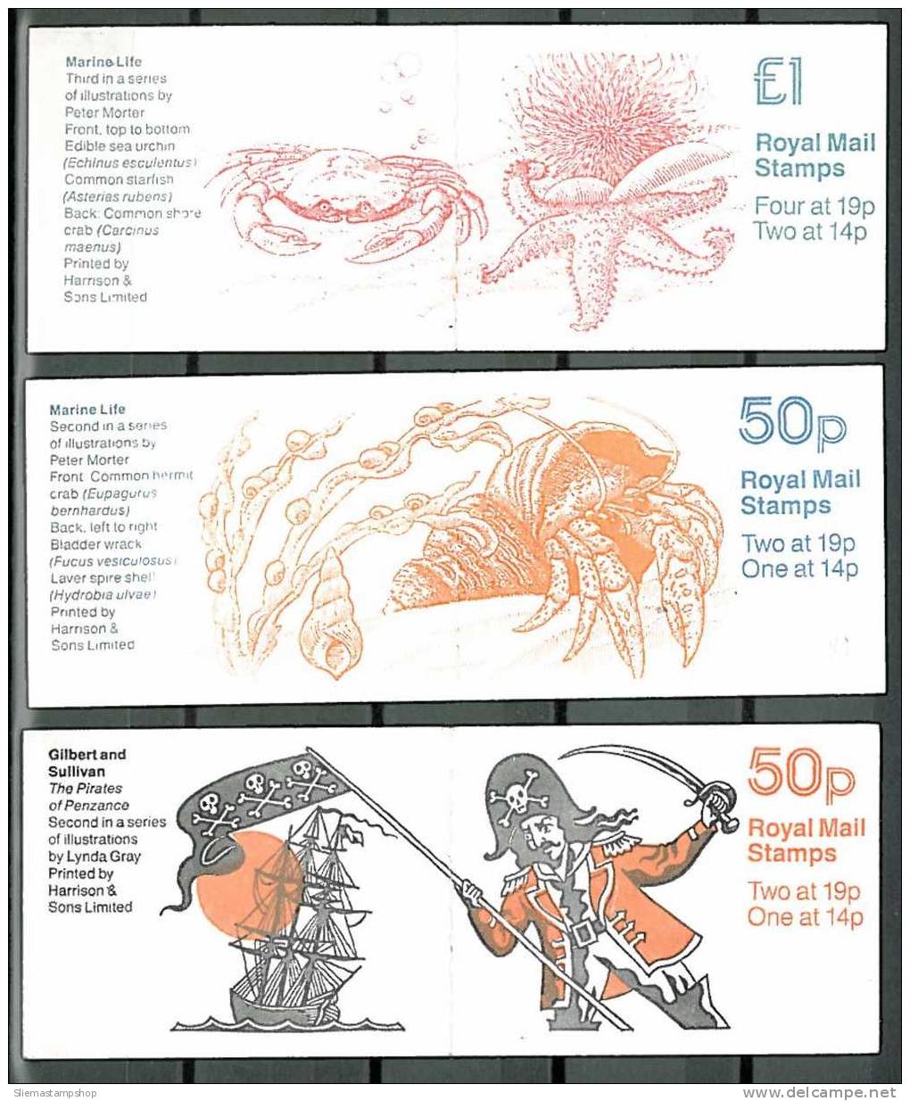 GREAT BRITAIN - 1988 5 BOOKLETS MARINE LIFE, ZOO, OPERA - V2115 - Booklets