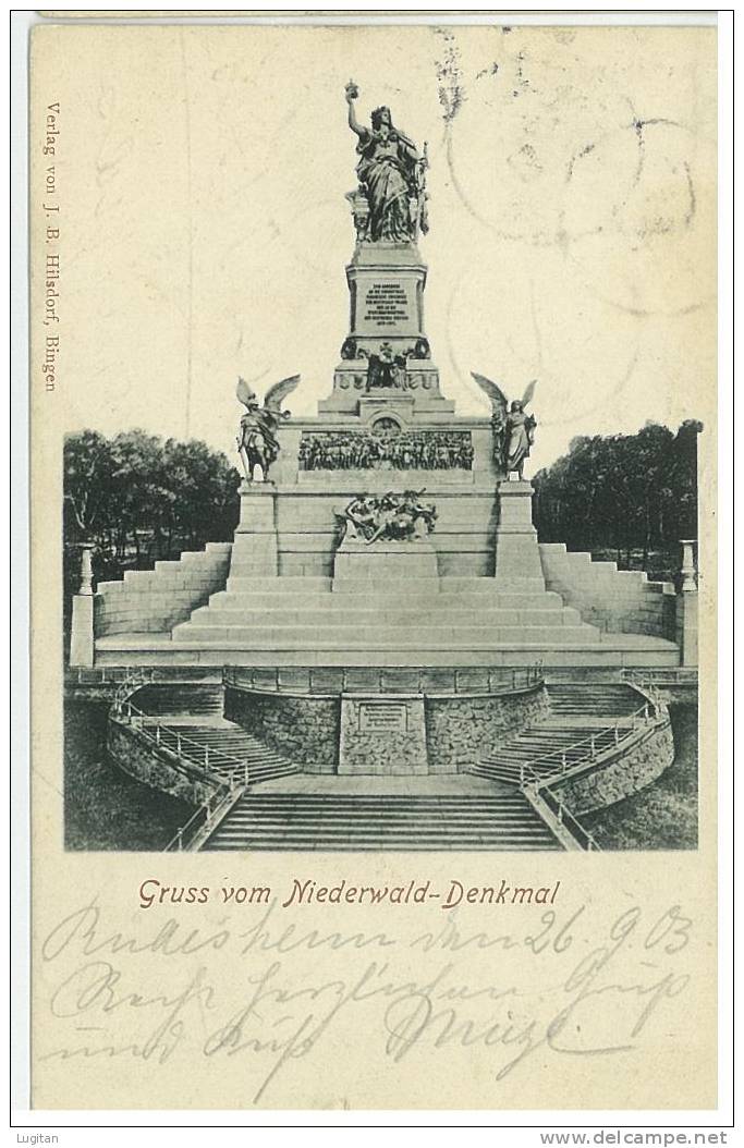 Cartolina: Gruss Vom Niederwald - Denkmal - Monumento - Germania - Ruedesheim A. Rh.