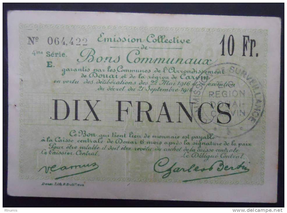 Douai 10 Francs Pirot 59-769 R - Bons & Nécessité