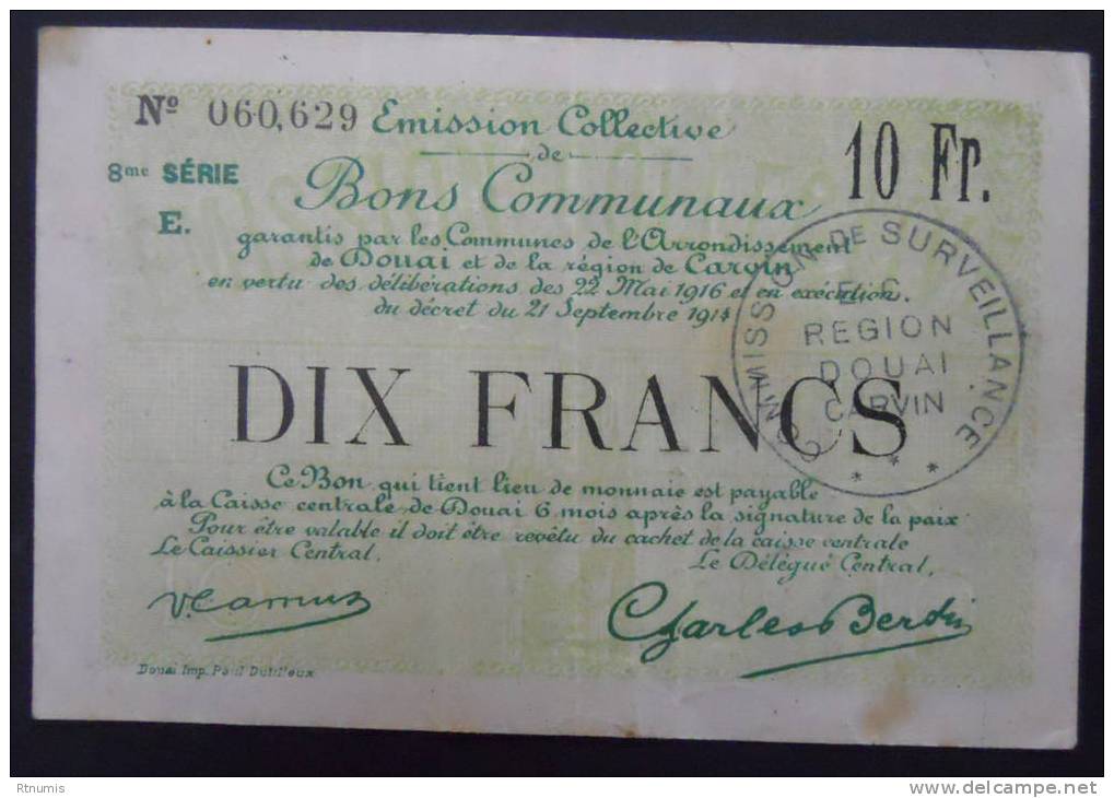 Douai 10 Francs Pirot 59-799 R1 - Bons & Nécessité