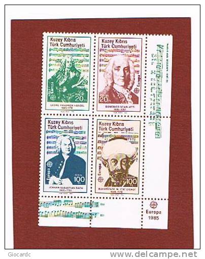 CIPRO TURCA           - UNIF. 155.158   -  1985 EUROPA CEPT: ANNO EUROPEO DELLA MUSICA - NUOVI (MINT)** - Unused Stamps