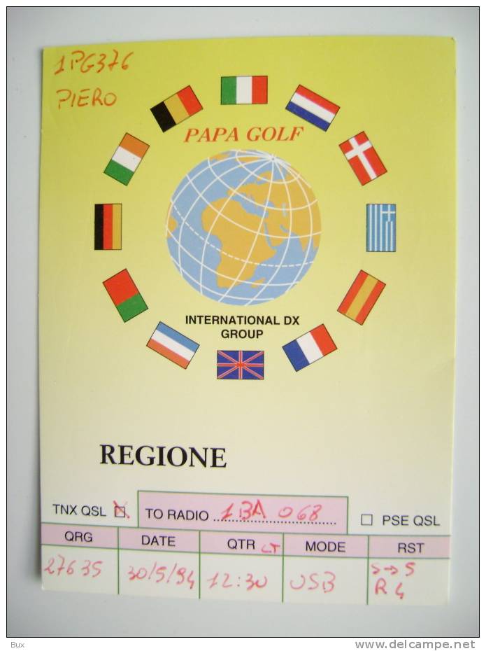 SPEDITA  IN   ITALIA   QSL QXL  OPERATOR   RADIO  POSTCARD - Other & Unclassified