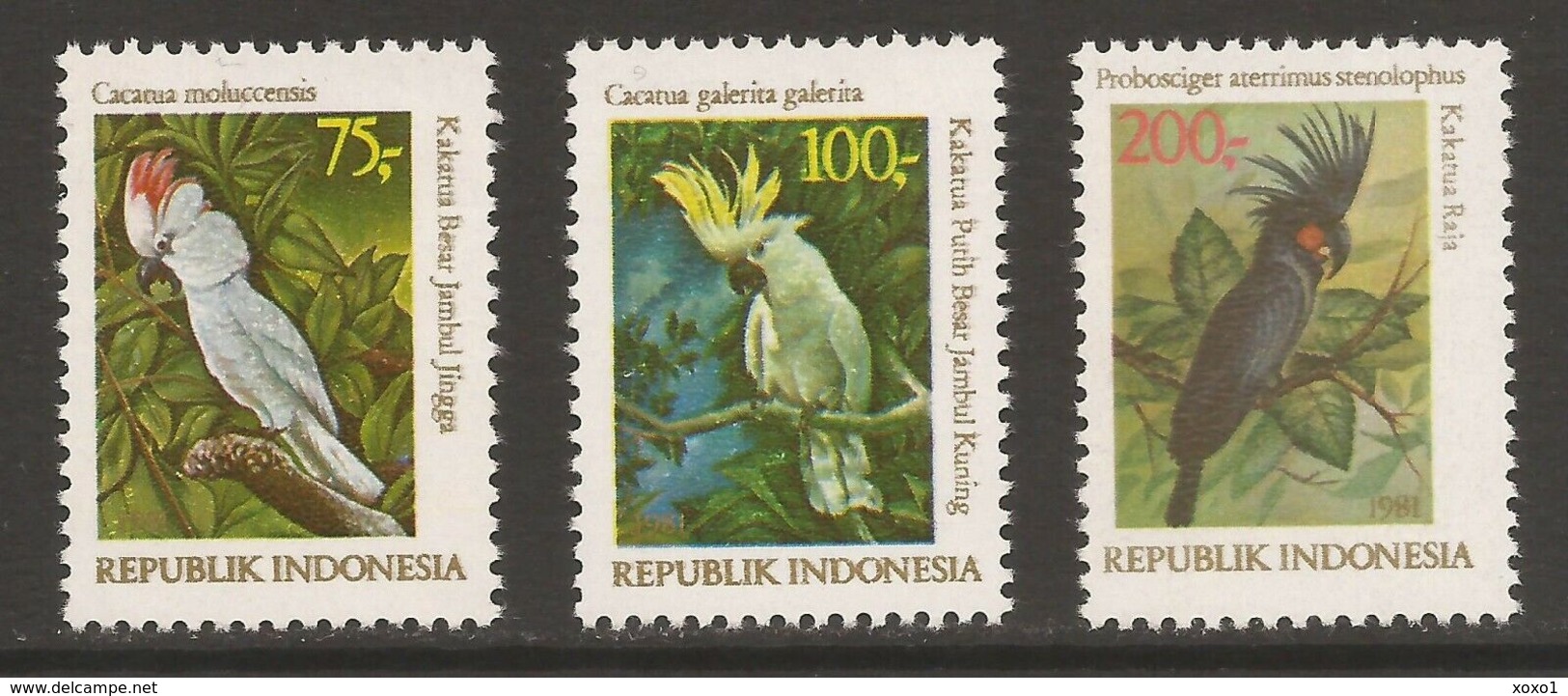 INDONESIA 1981 MiNr. 1030 - 1034  Indonesien Birds Oiseaux Birds Parrots 3v  MNH** 12,00 € - Pappagalli & Tropicali