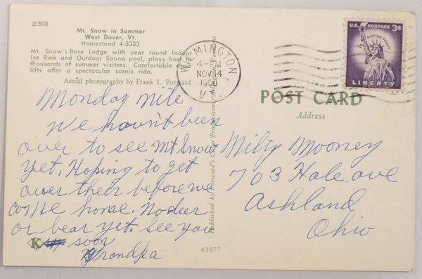 USA - Mount Snow In The Summer, West Dover, Vermont VT - Old 1960's Chrome Postcard - Other & Unclassified