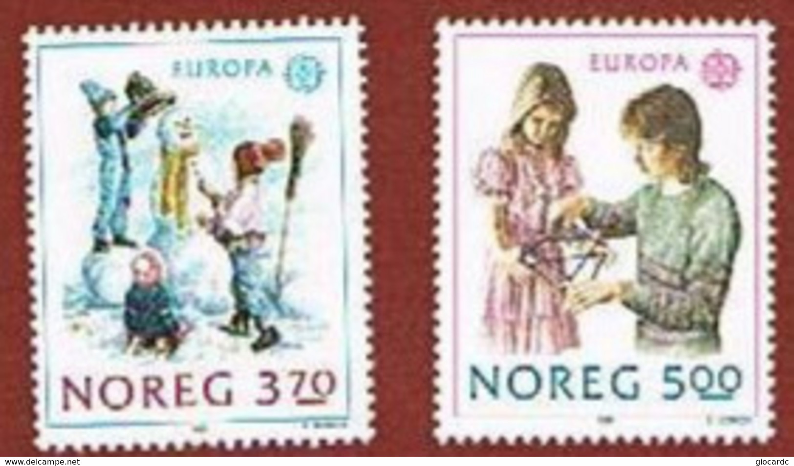 NORVEGIA       - UNIF.976.977  -  1989 EUROPA CEPT: GIOCHI INFANTILI     - NUOVI (MINT)** - Ungebraucht