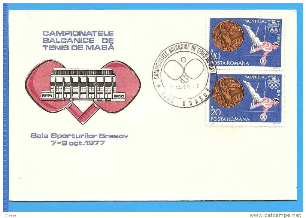 ROMANIA Cover 1977 Balkan Championship Of Table Tennis - Tafeltennis