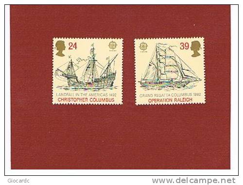 GRAN BRETAGNA        - UNIF. 1617.1618   -  1992 EUROPA CEPT: 500^ ANNIV. SCOPERTA AMERICA     -     NUOVI  (MINT) ** - Unused Stamps