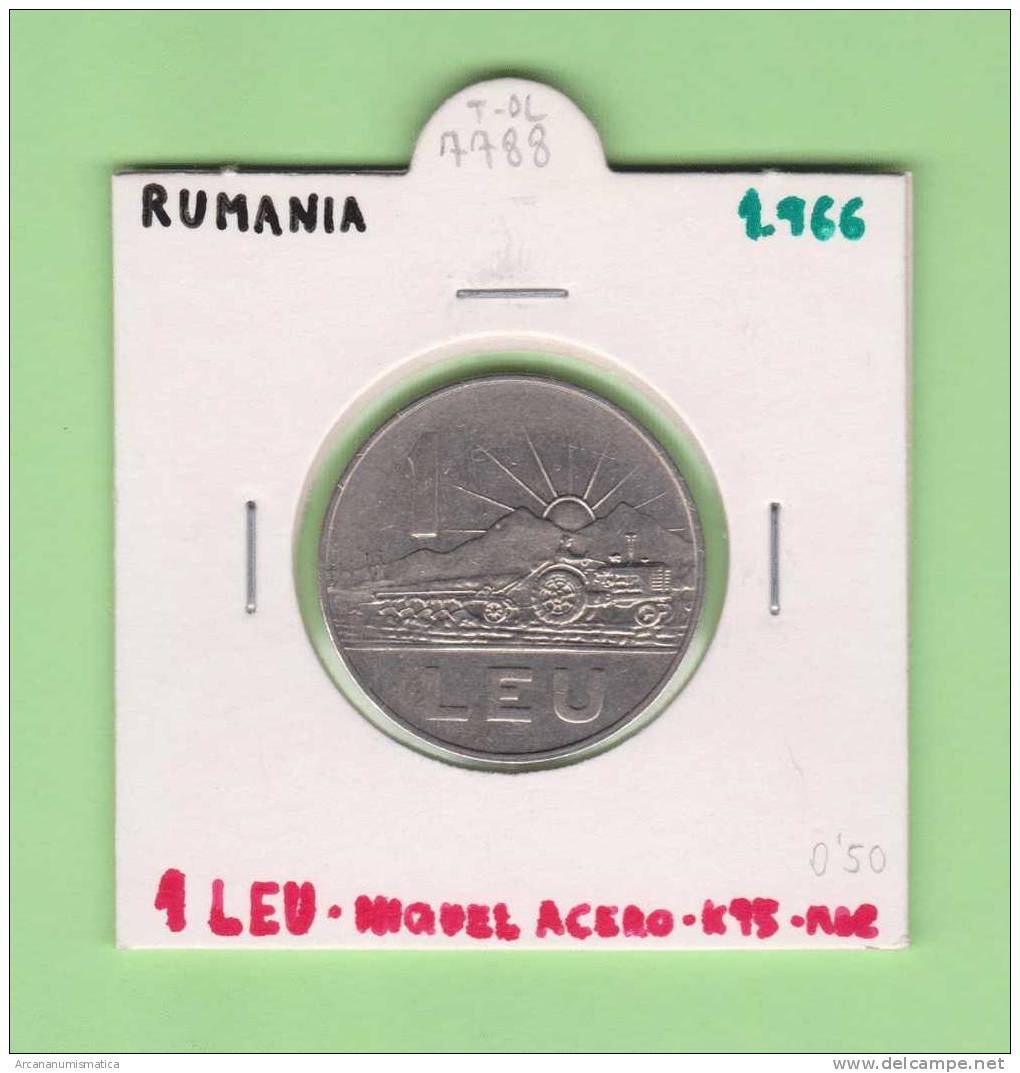 RUMANIA  1  LEU  1.966  Niquel-Acero   KM#95     MBC/VF      DL-7788 - Romania