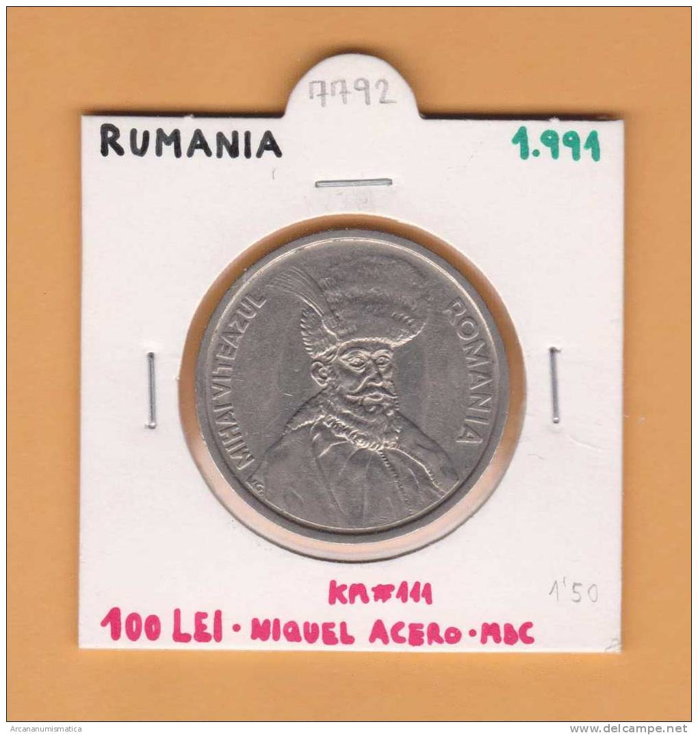 RUMANIA  100  LEI  1.991  Niquel-Acero   KM#111     MBC/VF      DL-7792 - Rumänien