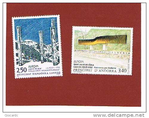 ANDORRA FRANCESE       -  UNIF. 430.431    -  1993  EUROPA CEPT:  ARTE CONTEMPORANEA   -  NUOVI (MINT)** - Unused Stamps