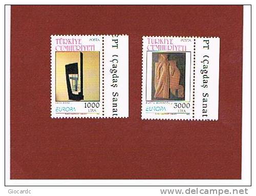 TURCHIA            -  UNIF. 2740.2741        -  1993  EUROPA CEPT:  ARTE CONTEMPORANEA   -  NUOVI (MINT)** - Unused Stamps