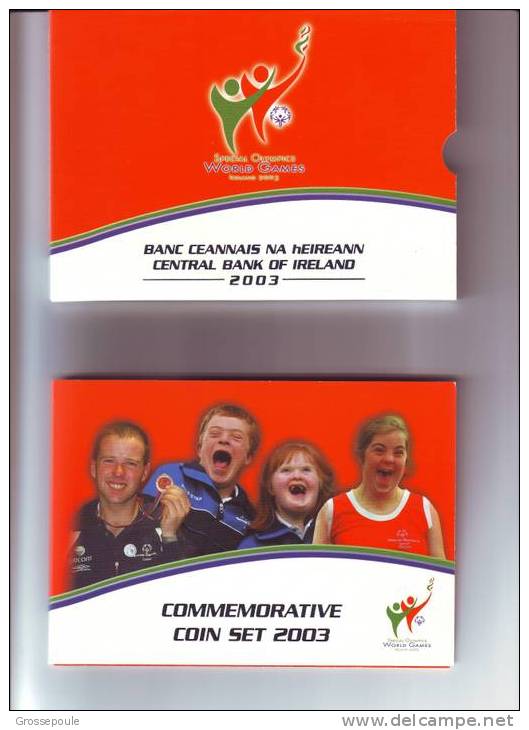 Coffret Officiel IRLANDE 2003 - Jeux Olympiques Pour Handicapés Mentaux ( Handicap ) - Neuf - 8 Pièces + Médaille - Rare - Ierland