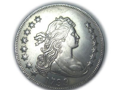 Replica 1799 U.S. Draped Bust Dollar No Motto - 1794-1804: Early Dollars