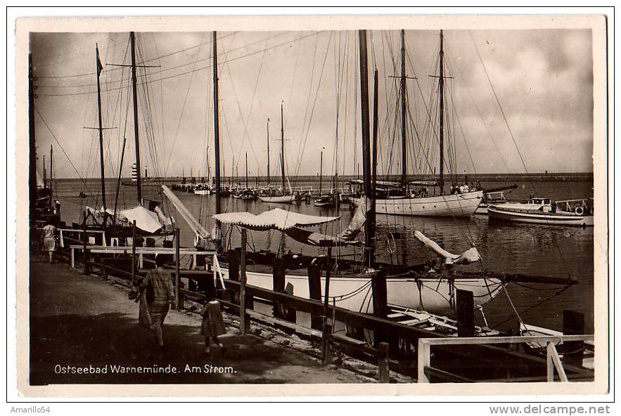 RAR Ostseebad Warnemünde - Rostock - Schiffe, Am Strom 1932 - Rostock