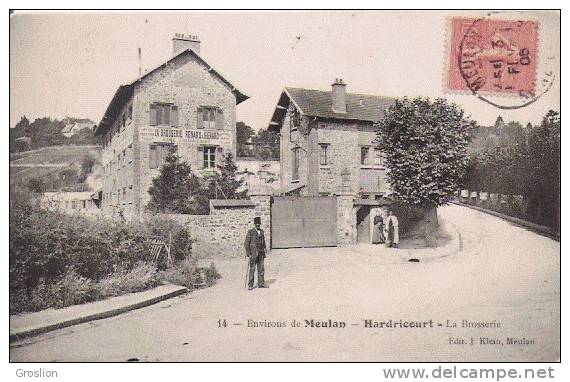 HARDRICOURT 14 ENVIRONS DE MEULAN LA BROSSERIE (PETITE ANIMATION) 1906 - Hardricourt