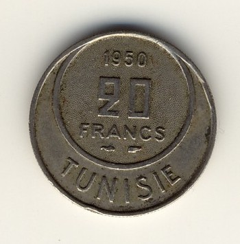 TUNISIE - TUNISIA -  20 Francs 1950 - - Autres & Non Classés