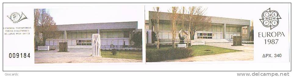 GRECIA - UNIFIC.1632B.1633B LIBRETTO - 1987 EUROPA CEPT: ARCHITETTURA MODERNA  - NUOVO ** - Booklets