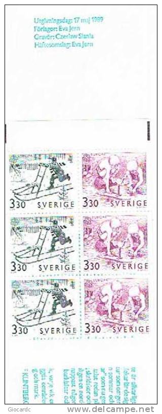 SVEZIA - UNIFIC.1532.1533 LIBRETTO - 1989 EUROPA CEPT: GIOCHI INFANTILI   - NUOVO ** - Ungebraucht