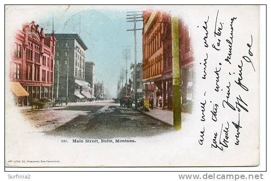 BUTTE - MAIN STREET 1903  - UNDIVIDED BACK - Butte