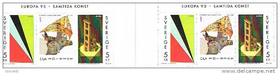 SVEZIA      - UNIF.1760.1762   LIBRETTO      -  1993   EUROPA CEPT: ARTE CONTEMPORANEA  - NUOVO (MINT)** - 1981-..