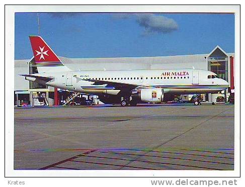 Postcard - Airplanes A319-112, Air Malta - 1946-....: Moderne