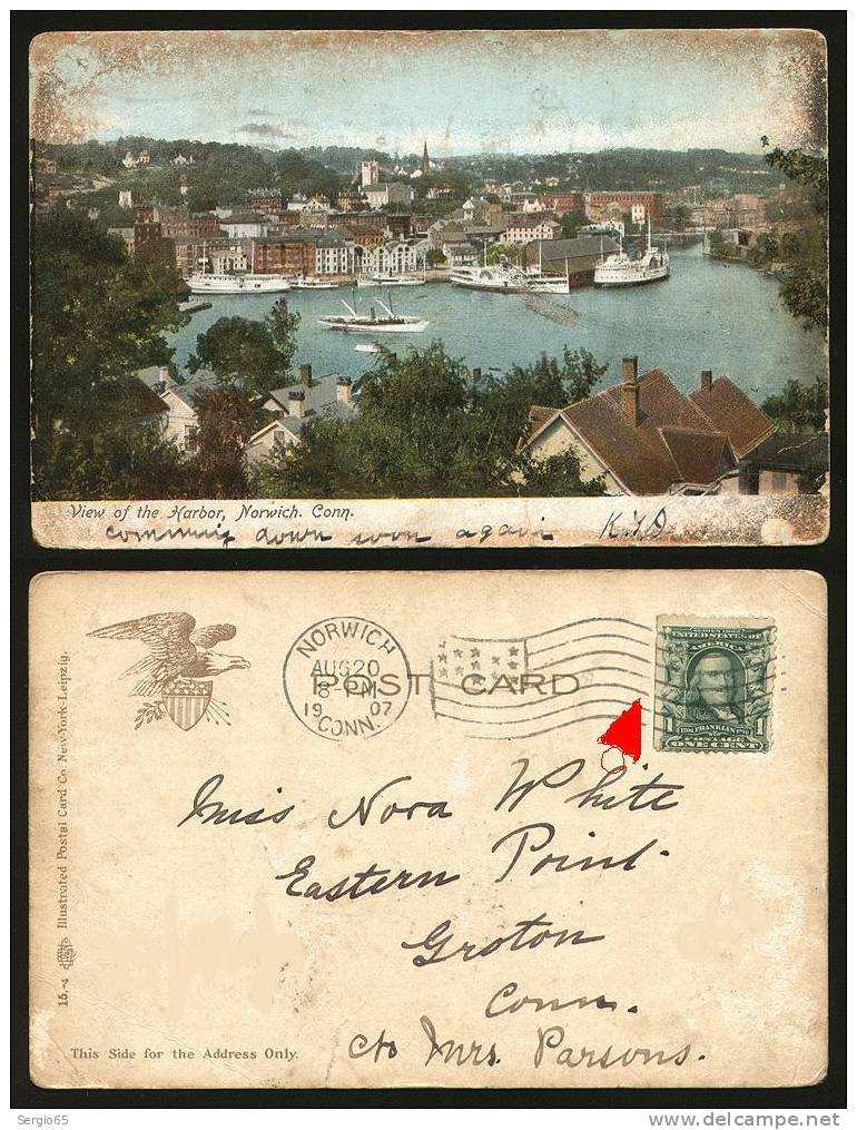 View Of The Harbor - Traveled 1907th - Andere & Zonder Classificatie
