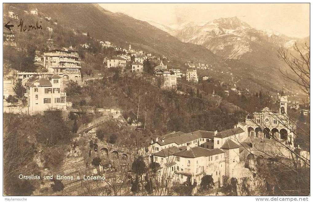 Orselina Und Brione Locarno 1922 - Brione Sopra Minusio