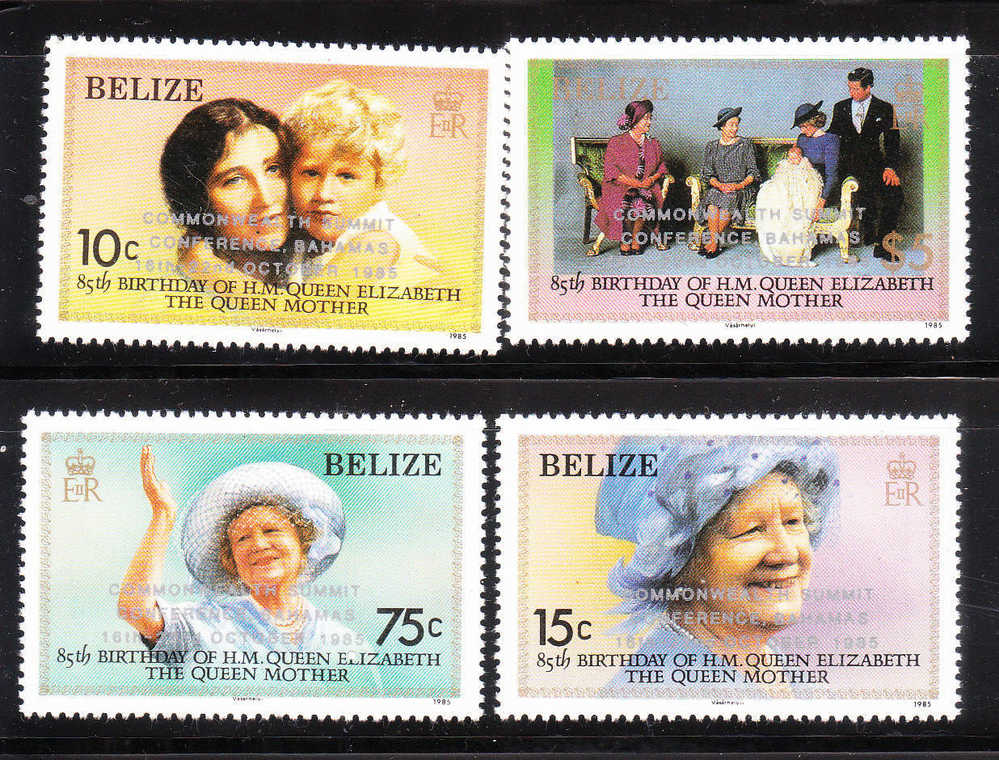 Belize 1985 Queen Mother Overprinted Commonwealth Summit Conference MNH - Belize (1973-...)