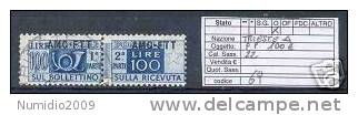 TRIESTE A 100 £ PACCHI POSTALI 1 RIGA VARIETA' - 069 - Postal And Consigned Parcels