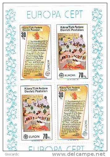 CIPRO TURCA  (TURKISH CYPRUS)  - UNIF.103.104 - 1982 EUROPA CEPT : AVVENIMENTI STORICI - FOGLIETTO NUOVO (MINT)** - Unused Stamps