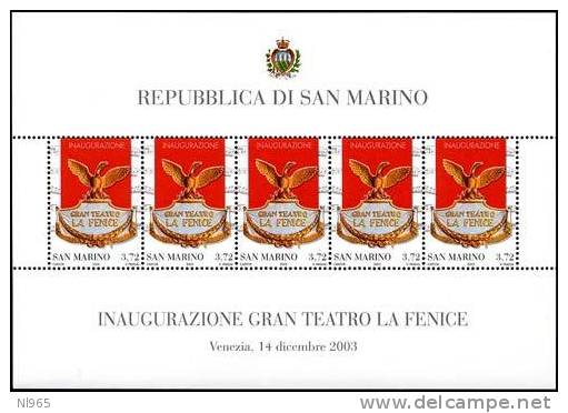 REPUBBLICA Di SAN MARINO - ANNO 2003  - BF TEATRO LA FENICE - NUOVI MNH ** - Ungebraucht