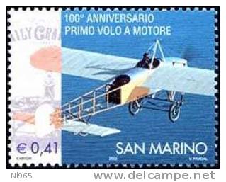 REPUBBLICA Di SAN MARINO - ANNO 2003  - ANNIVERSARIO PRIMO AEROPLANO A MOTORE - VALORI 4  - NUOVI MNH ** - Neufs